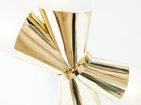 Max Ingrand for Fontana Arte brass opalin glass chandelier 1955