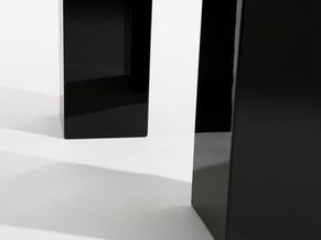 Michel Boyer pair of black lacquered and nickeled metal floor lamps 1979