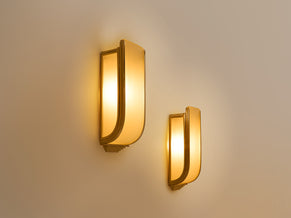 Pair of French Art Deco Modernist nickel steel opaline wall lights 1930