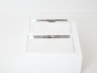 Pair of French Art deco modernist silver-plated trays 1940s