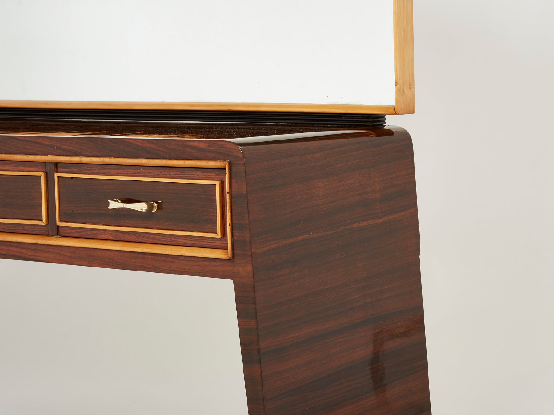 Paolo Buffa rosewood sycamore and brass console vanity 1940s