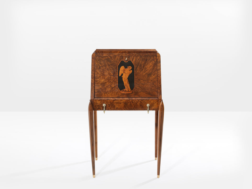 Paul Iribe attr. amboyna burl cabinet secretary desk circa 1920
