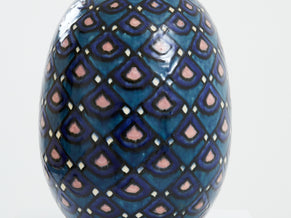 Paul Jacquet French Art Deco enameled ceramic vase 1930