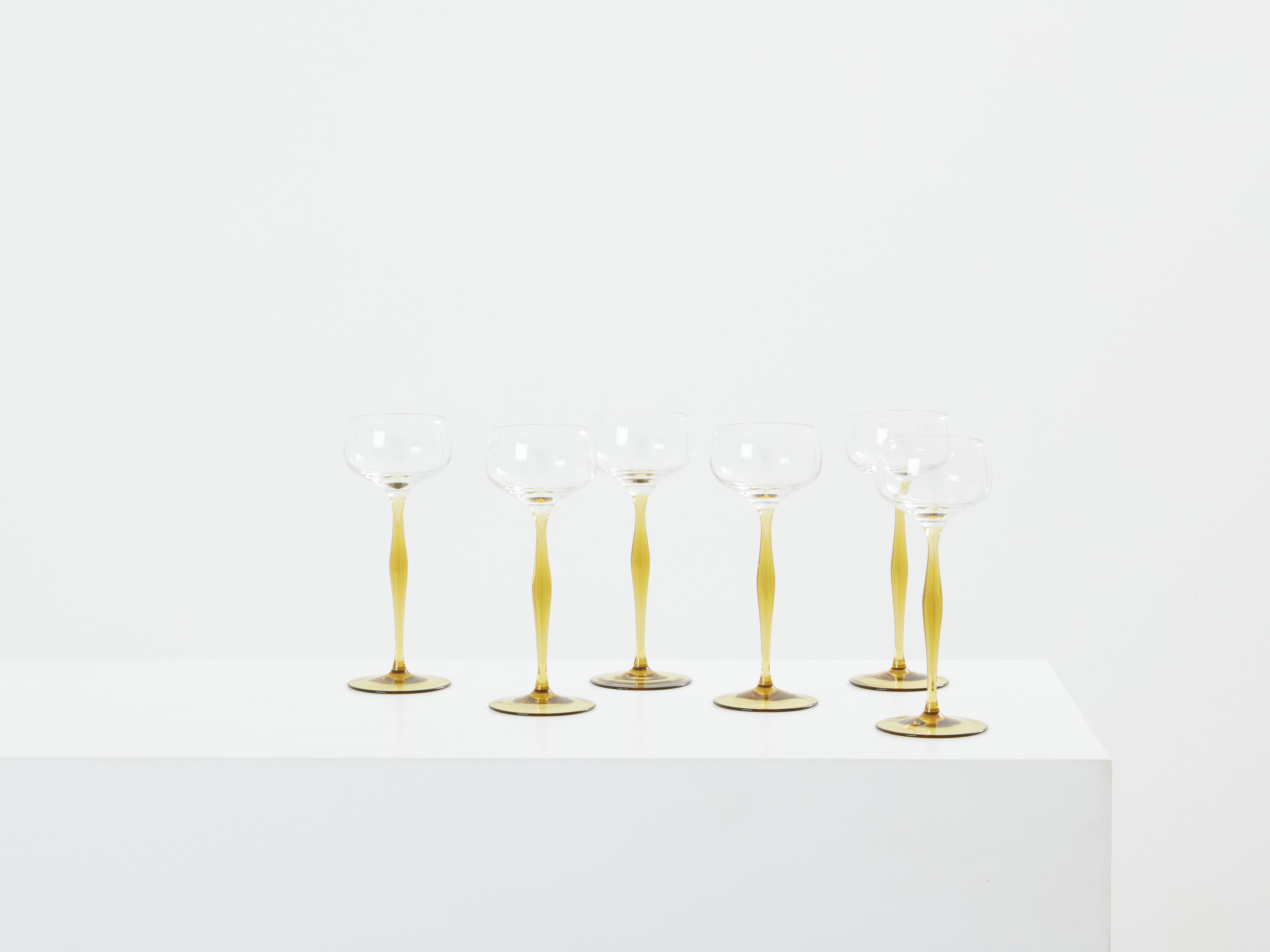Peter Behrens set of six Art Nouveau champagne glasses 1898
