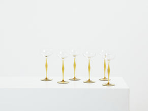 Peter Behrens set of six Art Nouveau champagne glasses 1898