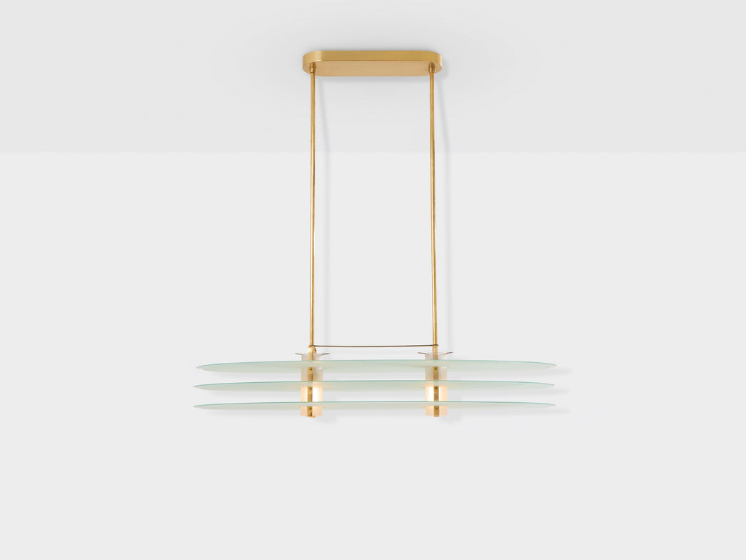 Roberto Volonterio and Cesare Benedetti chandelier brass glass 1980s