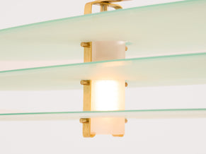 Roberto Volonterio and Cesare Benedetti chandelier brass glass 1980s