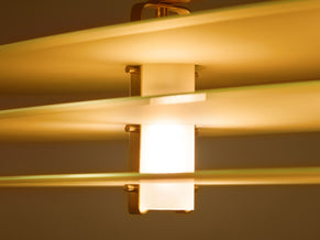 Roberto Volonterio and Cesare Benedetti chandelier brass glass 1980s