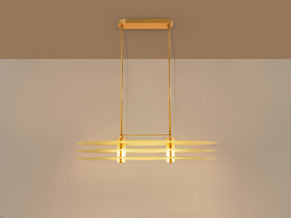 Roberto Volonterio and Cesare Benedetti chandelier brass glass 1980s