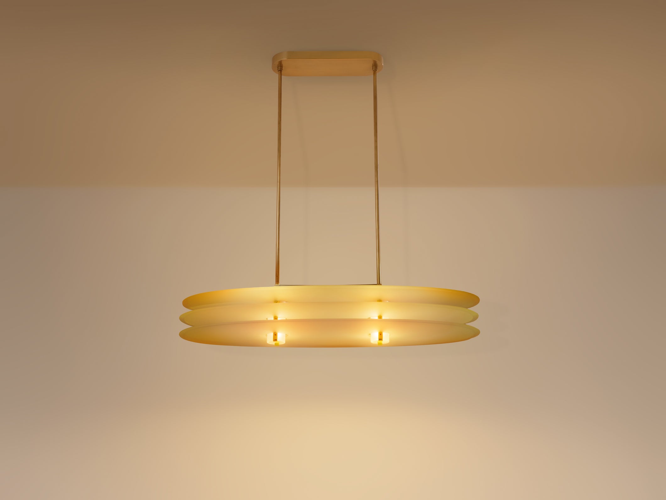 Roberto Volonterio and Cesare Benedetti chandelier brass glass 1980s