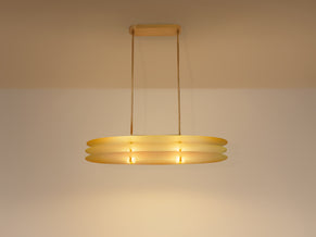 Roberto Volonterio and Cesare Benedetti chandelier brass glass 1980s
