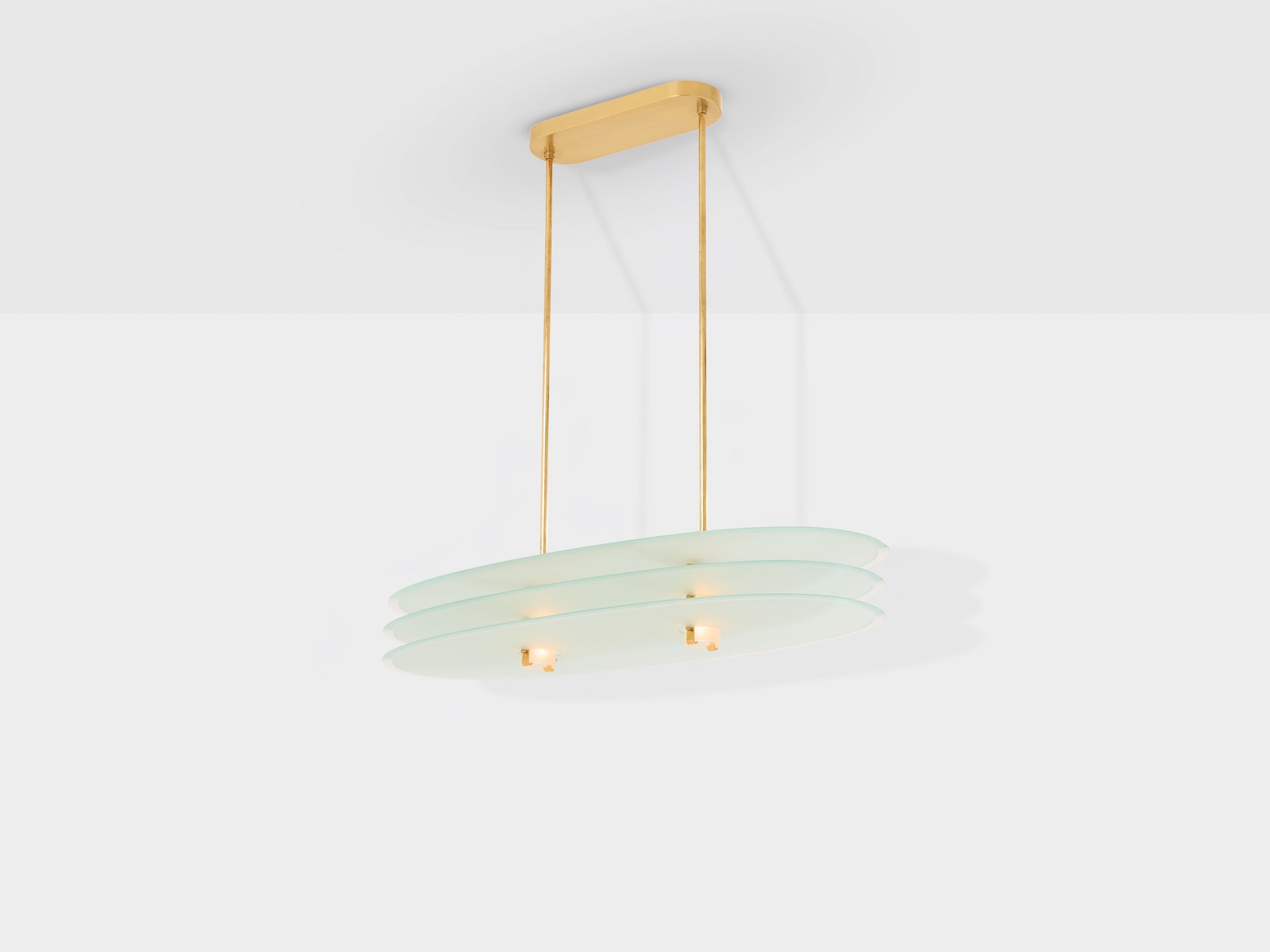 Roberto Volonterio and Cesare Benedetti chandelier brass glass 1980s