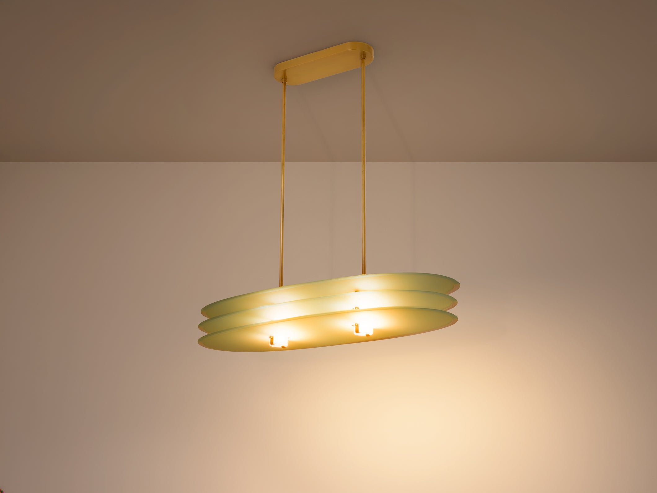 Roberto Volonterio and Cesare Benedetti chandelier brass glass 1980s