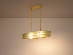 Roberto Volonterio and Cesare Benedetti chandelier brass glass 1980s