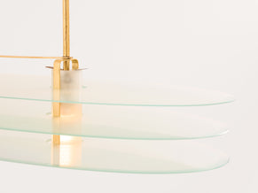 Roberto Volonterio and Cesare Benedetti chandelier brass glass 1980s