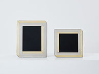 Romeo Rega Italian brass chrome set of two picture frames 1970