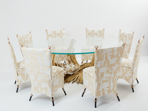 Set of 8 Garouste & Bonetti ‘Jour et Nuit ’ bronze dining chairs 1991