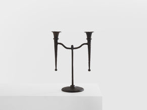 Tall French brutalist bronze candlestick 1940