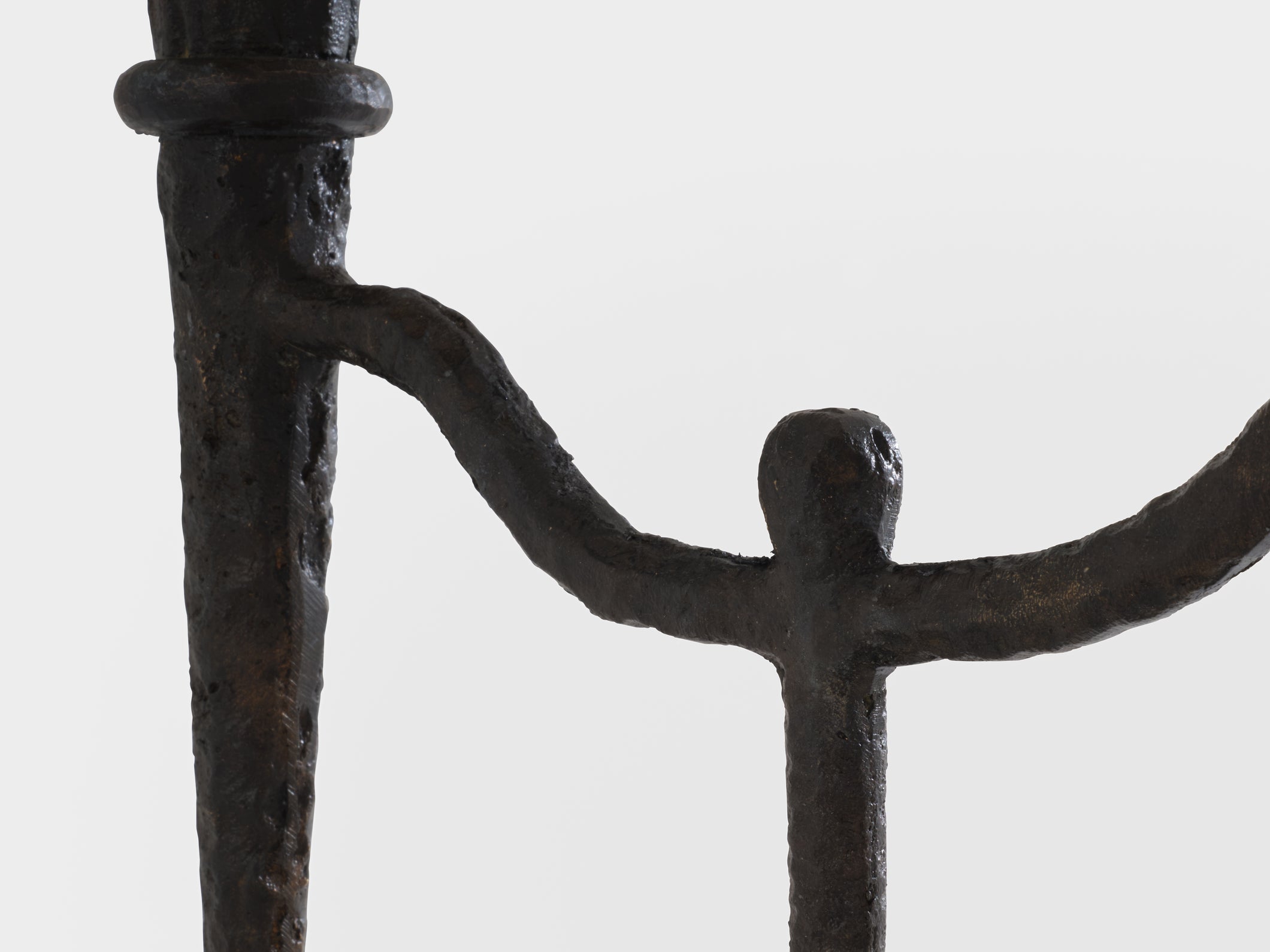 Tall French brutalist bronze candlestick 1940