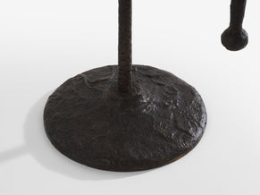 Tall French brutalist bronze candlestick 1940