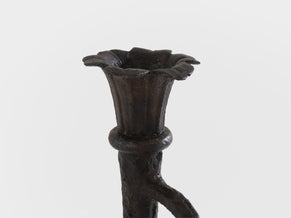 Tall French brutalist bronze candlestick 1940