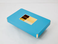 Willy Rizzo blue lacquer and brass bar coffee table Alveo 1970s