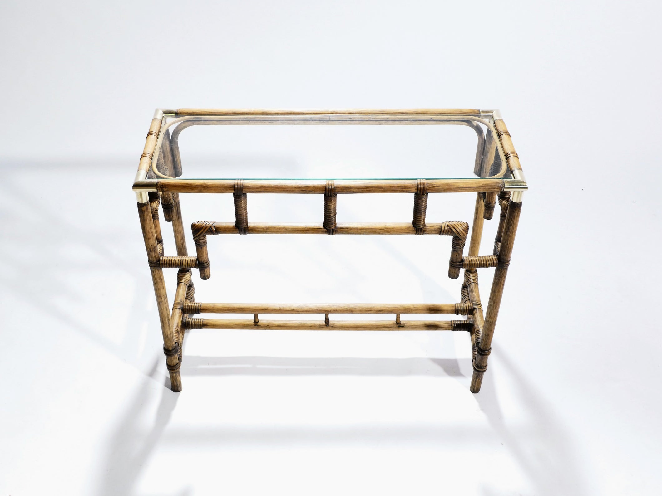 Bamboo and brass console table 1970’s