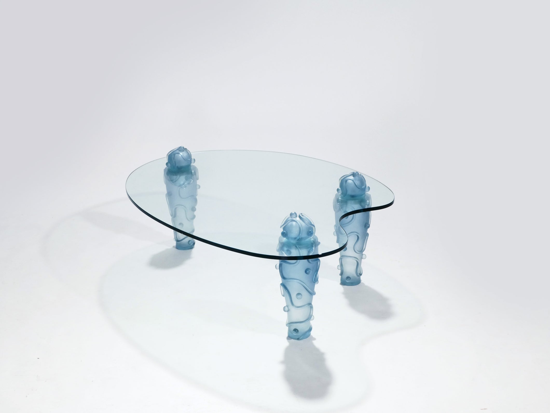 Large signed glass coffee table by Garouste & Bonetti 1990s