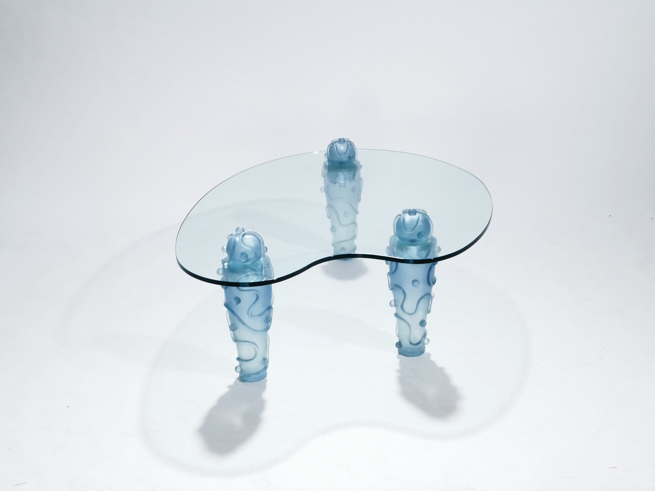 Large signed glass coffee table by Garouste & Bonetti 1990s