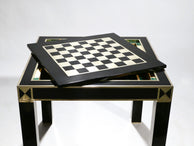 J.C. Mahey lacquered and brass game table 1970s