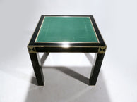 J.C. Mahey lacquered and brass game table 1970s