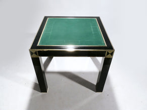 Table à jeu laquée et laiton J.C. Mahey 1970