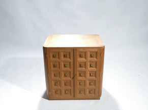 Small french art deco oak and brass cabinet 1940’s