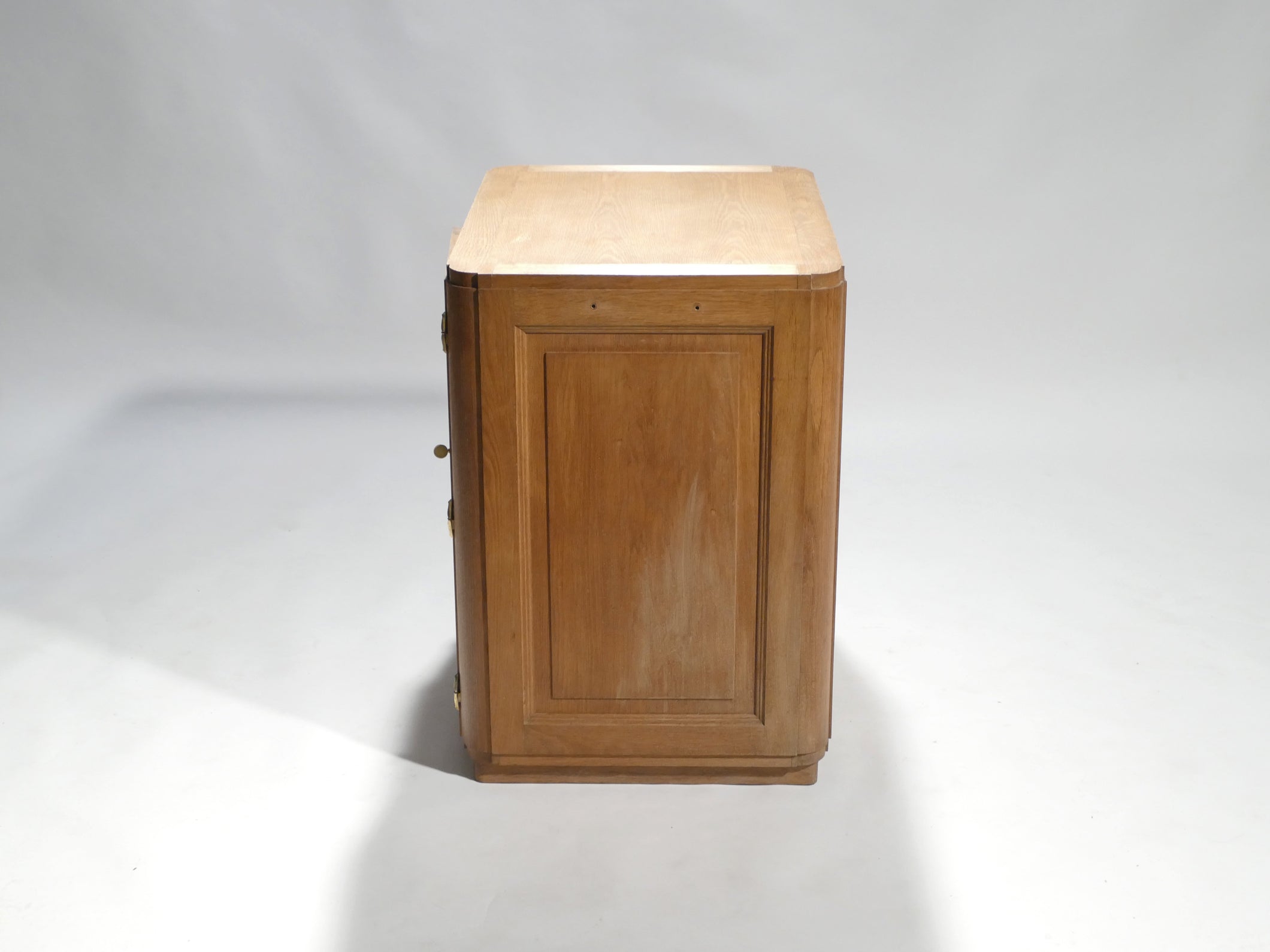 Small french art deco oak and brass cabinet 1940’s