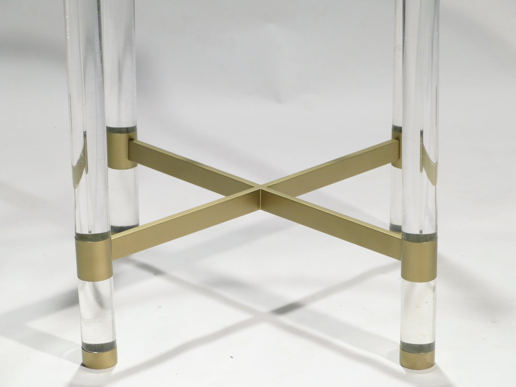 Brass and lucite dining table by Sandro Petti for Metalarte 1970s