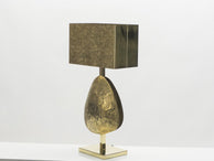 Grande lampe sculpture laiton bronze par Willy Daro 1970