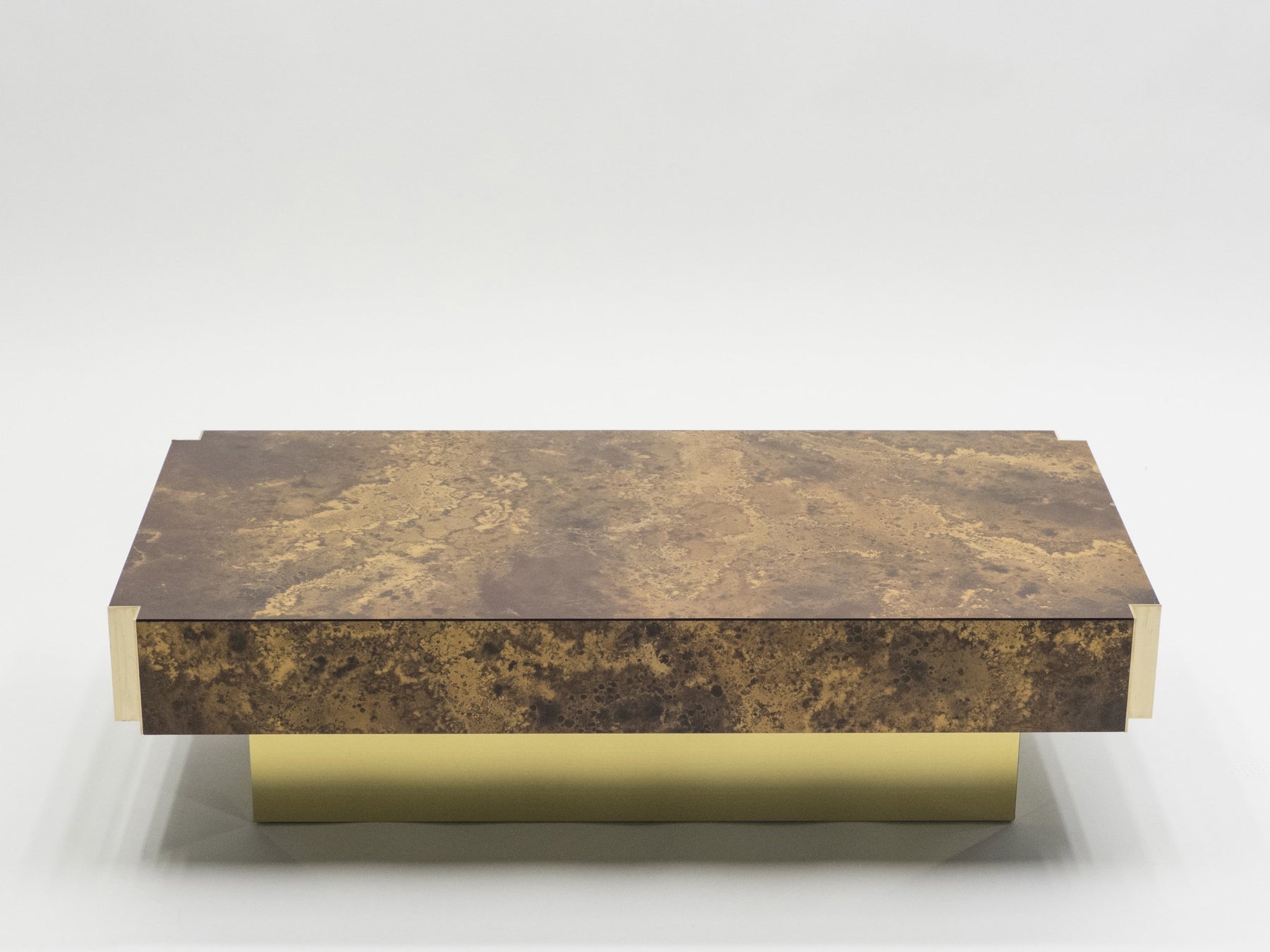 Rare golden lacquer and brass Maison Jansen coffee table 1970’s
