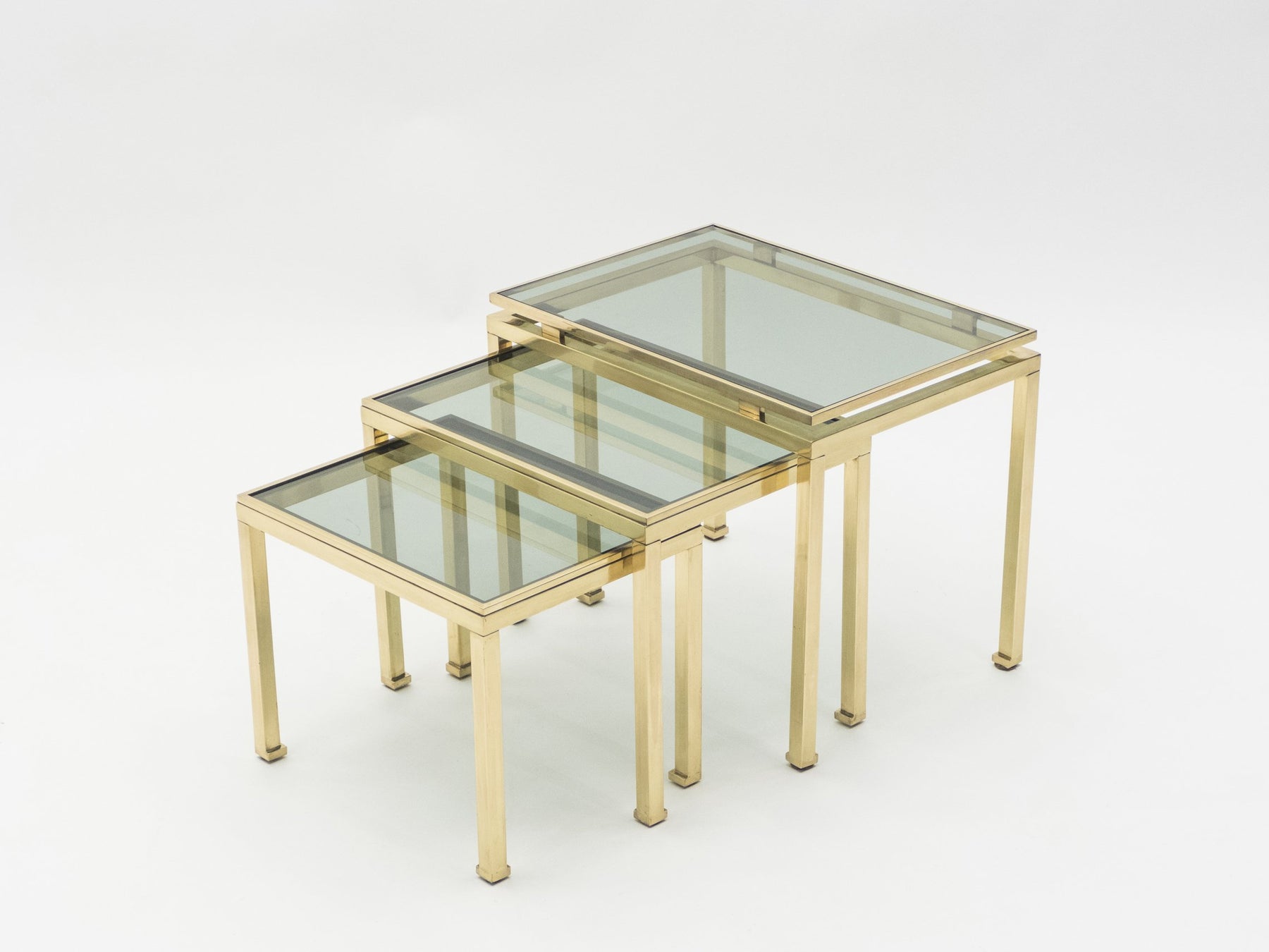 French Brass nesting table Guy Lefevre for Maison Jansen 1970’s