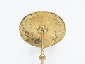 Rare French Henri Pouenat gilt wrought iron gold leaf gueridon 1960s