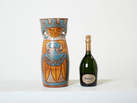 Rare Mid Century Large French Accolay ceramic totem vase 1950s