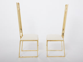 Paire de chaises laiton Alain Delon pour Jean Charles 1970
