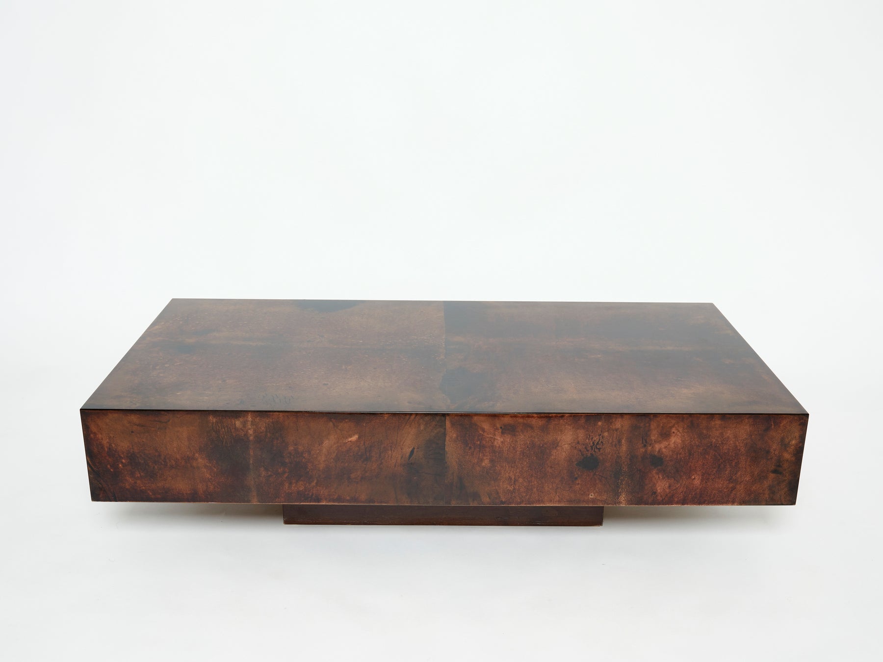 Rare table basse parchemin par Aldo Tura années 60