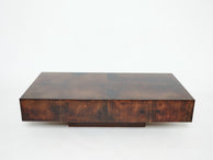 Rare goatskin parchment coffee table by Aldo Tura 1960s