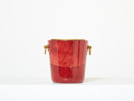 Aldo Tura goatskin brass ice bucket cocktail shaker bar set 1960