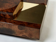 Aldo Tura goatskin parchment brass bar coffee table 1960