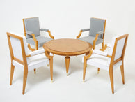 André Arbus living set ash wood four armchairs coffee table 1940s