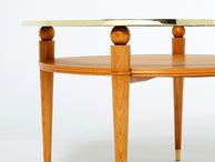 Art Deco ash wood brass neoclassical gueridon side table 1940s