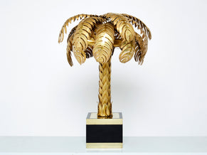 Brass palm tree lamp by Christian Techoueyres for Maison Jansen 1970s
