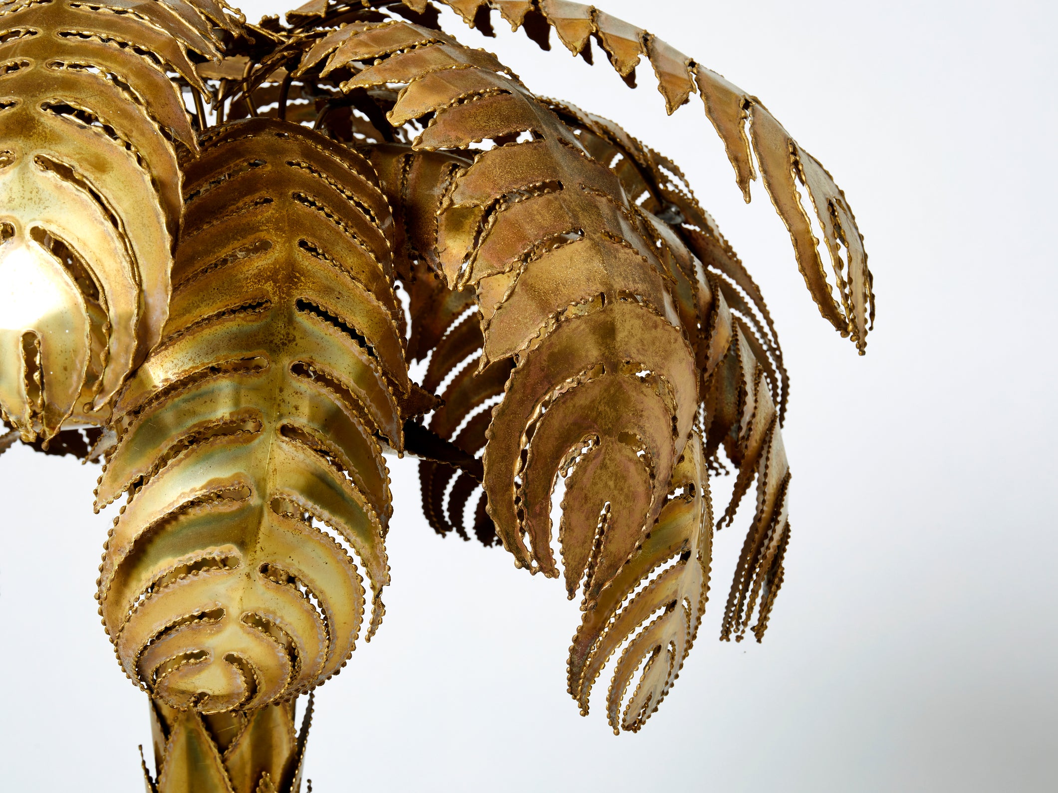 Brass palm tree lamp by Christian Techoueyres for Maison Jansen 1970s