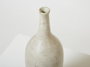 Bruno Gambone glazed stoneware ceramic vase greige brown 1970